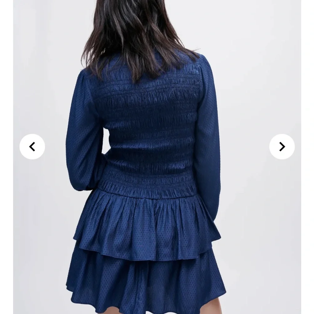 Maje Flounced Smocked Dress - Picture 7 of 9